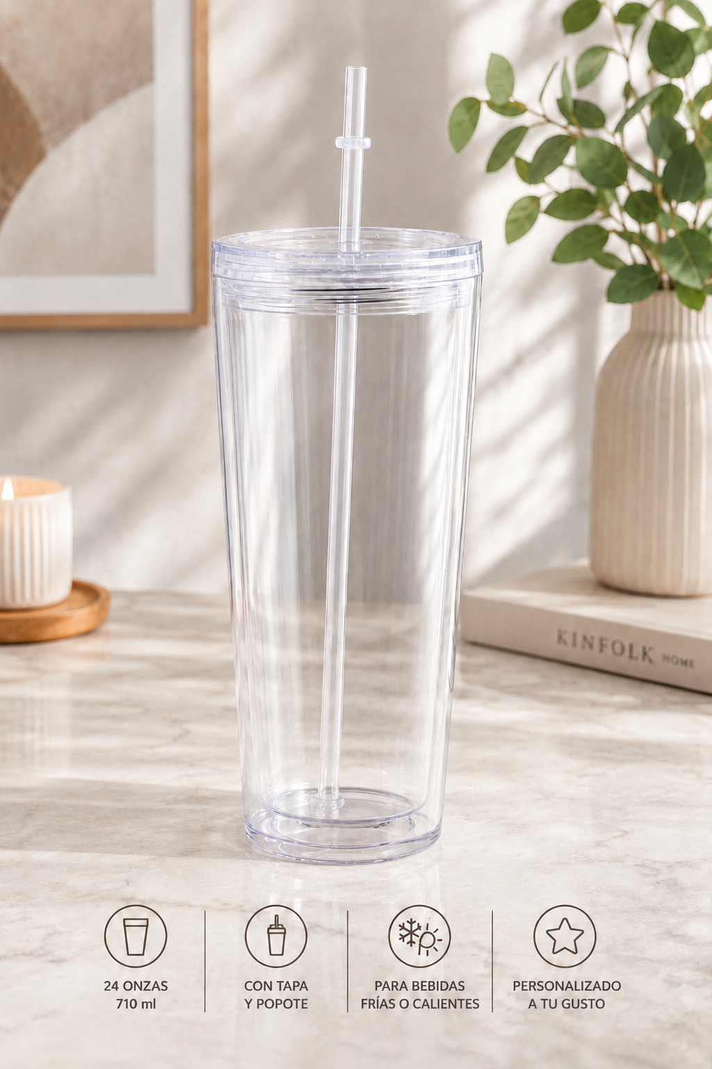 Vasos acrilicos de 24 onzas